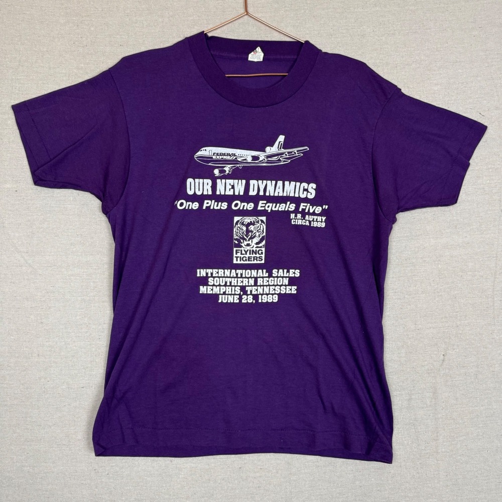 Vintage 1989 Federal Express Flying Tigers "Our New Dynamics" Memphis T-Shirt L
